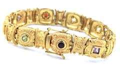 Group lot of 925 sterling silver over gold plated bracelets and watch