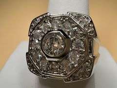 Men's Handsome 7.25 Ctw Lab Simulated Diamond Ring