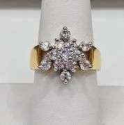Dazzling 14 Kt Gold Plated Lab Simulated Diamond Ring
