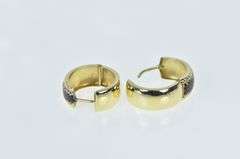 14K Yellow Gold 20mm Cheetah Print Leopard Enamel Hoop Earrings