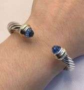 STUNNING SILVER &14K WHITE GOLD “DAVID YURMAN “ BANGLE BRACELET