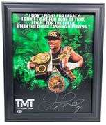 Floyd Money Mayweather Jr. Autographed I Fight For the Check Framed Canvas BAS