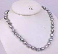 Silver Gray Baroque Pearl Necklace