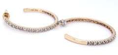 10kt Yellow gold 1.25ctw diamond hoop earrings