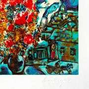 Le Boutique Et Le Village Bleu by Marc Chagall