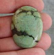 Awesome 36.67ct rich blue green Turquoise cabochon