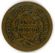 1848 Braided Hair Large Cent in VF