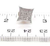 Star Studded Diamond Cluster Silver Earrings