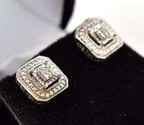 Diamond Earrings in Sterling Silver