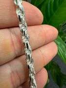 Sterling Silver Diamond-Cut Rope Chain 4.7mm Solid 925 Italy New Bracelet 8"