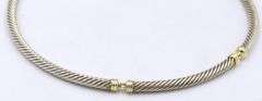 David Yurman 2 tone Choker cable necklace