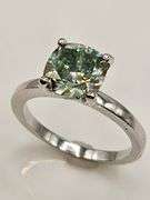 Sparkling 14 K White Gold Plate 3.25 Ct VVs1  Lab Simulated Diamond Ring