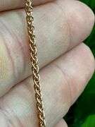 22k Rose Gold Plated Sterling Silver Wheat Chain 1.5mm Solid 925 Italy New Foxtail Spiga Necklace 18