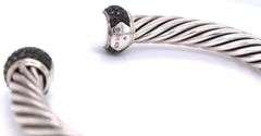 David Yurman Candy cuff white Agate and black diamonds