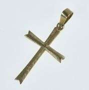 14K Yellow Gold Cross Christian Faith Symbol Dangle Charm/Pendant