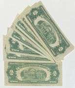 8 Red Seal $2 US Notes Including a Star