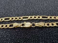 10k Yellow Gold Hollow Figaro Link Chain 3.5mm Bracelet 8"