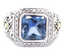 John Hardy Batu Sari blue topaz and diamond cocktail ring
