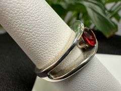 Sterling Silver Natural Garnet Gemstone Ring Size 8