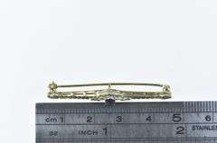 14K Yellow Gold Art Deco Amethyst Ornate Classic Pin/Brooch