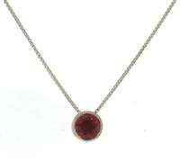 925 Sterling Silver Bezel Set Gemstone Necklace