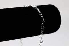 Sterling Silver Italian Love Heart Chain 4mm Solid 925 Italy Infinity Promise Bracelet Anklet 8"