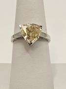 Rare 3.85 Ct VVs1 Trillion Cut Lab Simulated Diamond Ring
