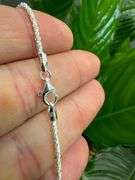 Sterling Silver 925 2mm Fox Tail Chain Italian 24" Necklace