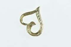 10K Yellow Gold Diamond Heart Love Symbol Vintage Pendant
