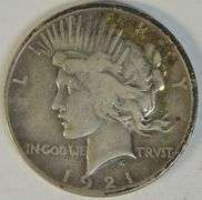 Scarce 1921 Peace Silver Dollar. First year of issue
