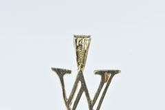 14K Yellow Gold W Letter Initial Monogram Letter Name Charm/Pendant