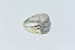 10K White Gold Pave Diamond Encrusted Swirl Band Ring