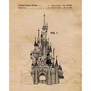 Vintage Sleeping Beauty Castle Patent Prints Set