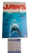 Jaws Cast x9 Autographed Signed 12x18 Canvas ACOA Exact Video Proof ACOA
