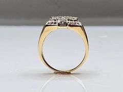 Men's 14 Kt Gold Plate 5.75 Cttw. Lab Simulated Diamond Ring.