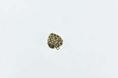 21K Yellow Gold Pave Sapphire Ruby Peridot Heart Charm/Pendant