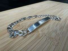 Sterling Silver 925 5.3mm ID Bracelet Diamond Cut Curb Link 7"