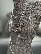 Italian 925 Sterling Silver 5 Piece Layered Box Chain Set 30",26",20",18",14"