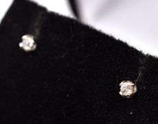 CZ Gemstone Stud Earrings in Sterling Silver