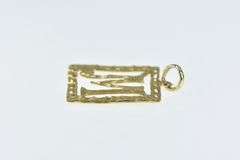14K Yellow Gold Square M Monogram Initial Name Charm/Pendant