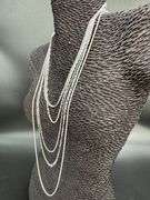 Sterling Silver 5 Piece Layered Chain Set 925 Italy 30",26",24",20",18"