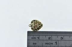 21K Yellow Gold Pave Sapphire Ruby Peridot Heart Charm/Pendant