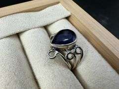 Sterling Silver Natural Gemstone Ring Size 7