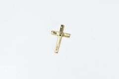 14K Yellow Gold Diamond Cross Christian Faith Symbol Pendant