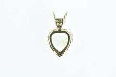 14K Yellow Gold Heart Vintage CZ Solitaire Classic Pendant