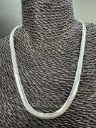 Sterling Silver Herringbone 6.8mm Concave Chain Necklace 18"