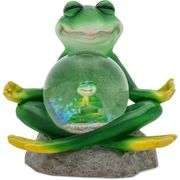 Enchanted Pond Tale of the Yoga Frog Snow Globe