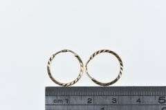 14K Yellow Gold 15.9mm Vintage Diamond Cut Hoop Earrings