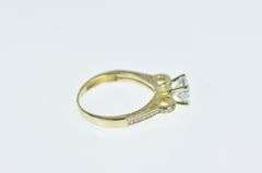14K Yellow Gold Round Vintage Bow CZ Engagement Ring