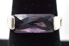 Amethyst Gemstone Signet Ring in Sterling Silver